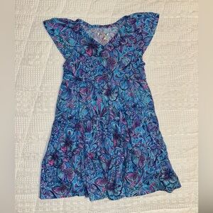 Lilly Pulitzer Floral Blue and Purple Kids Dress